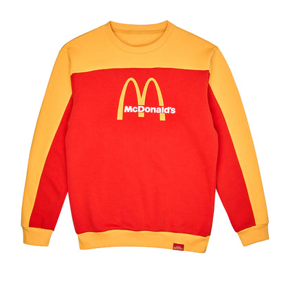 Red and Yellow Sweatshirt with centralised McDonald's Golden Arches Logo